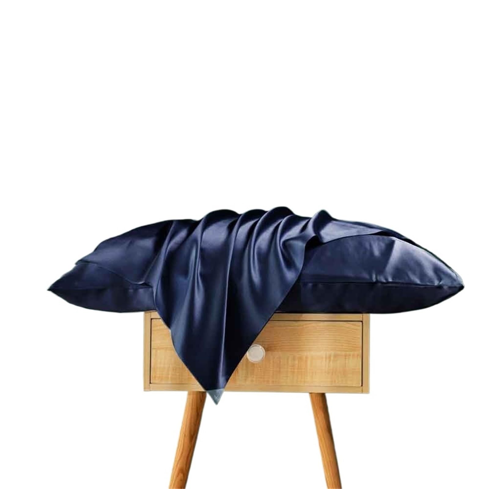 Both Side Pure Silk Pillowcase 6A Grade Mulberry Pillow Case with Hidden Zipper 60x70cm For women(Blue)