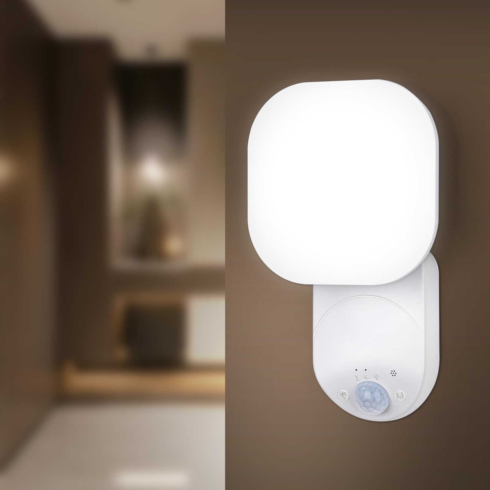 Demkia Rechargeable Battery Operated Motion Sensor Wall Light with Remote, Magnetic Wireless Wall Lights Indoor with Adjustable Angle, Battery Powered Wall Sconce for Garage Bedroom Closet