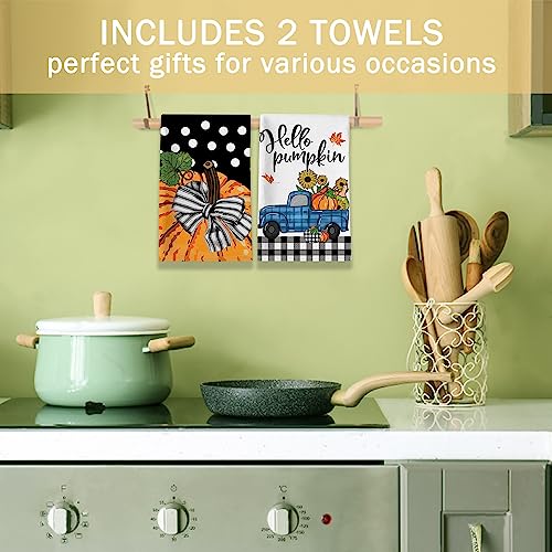 Hexagram Fall Kitchen Towels Set Of 2, Fall Decor, Autumn Decorative Hand Dish Towels,Tea Towels Fall Kithcen Decorations Housewarming Farmhouse Gifts #TOP3