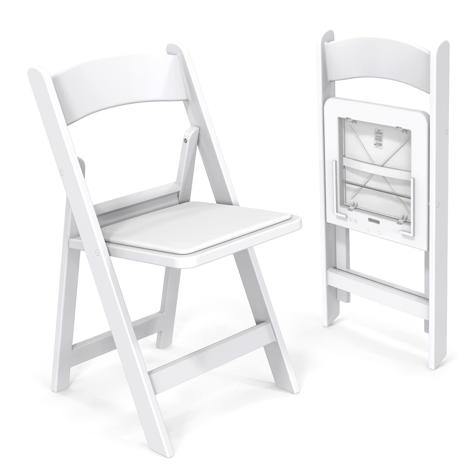 FCH Plastic Folding Chair with Padded Seat, Resin Foldable Chairs with Soft Cushion, Comfortable and Sturdy, Suitable for Indoor and Outdoor, Parties,