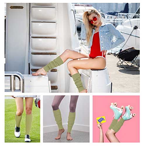 Image of v28 Women Warm Leg Warmers 80s Retro Party Costume Knit Ballet Neon Long Socks