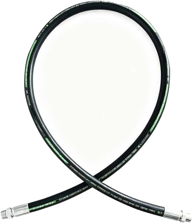 Luckstar 24" Long 3/4" Hydraulic Hose Assembly, 15611-12-12 Male NPT x Male NPT, 2-Wire Braided, SAE 100R2AT / EN853 2SN, 4930 PSI Working Pressure