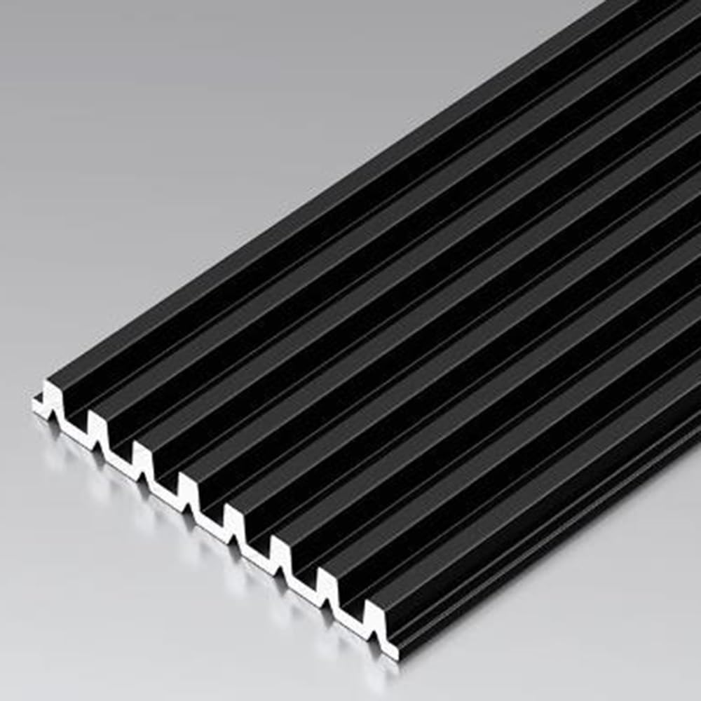 Bandes antidérapantes d'escalier stratifiées en aluminium, protecteur de bord d'escalier en métal de 35,4 pouces/90 cm, bande de transition plate de sol antidérapante for marches(Black,5cm/2in)