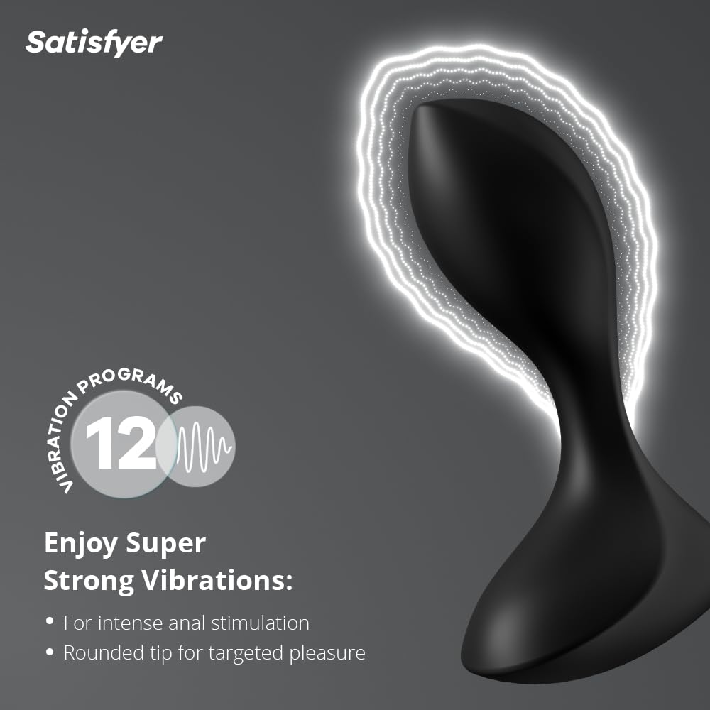 Amazon.com: Satisfyer Backdoor Lover Anal Vibrator - Vibrating Anal Plug, Butt  Plug with Curved, Probe Body and Wide Base - Suitable for Beginners,  Waterproof, Rechargeable (Black) : Health & Household
