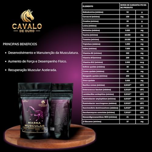 Sócoxo Mix Cavalo de Ouro Massa Muscular Para Potros Equinos Cavalos Crescer Forte Saudável Manga La