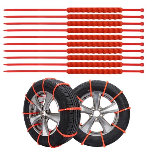 Set di Catene da Neve Universali Auto Pneumatico 10 pezzi Antiscivolo Cavi Regolabili Trazione di...