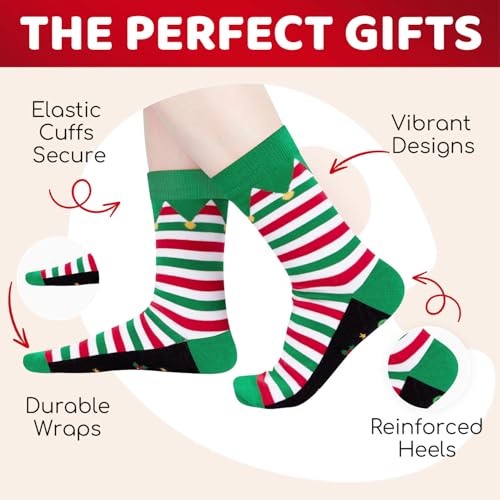 HAPPYPOP Meias masculinas para presentes de Natal – Meias de Papai Noel secretas para ele, verde, Th