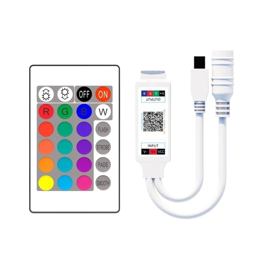Contrôleur Bluetooth RGB LED DC5-24V avec télécommande infrarouge 24 touches