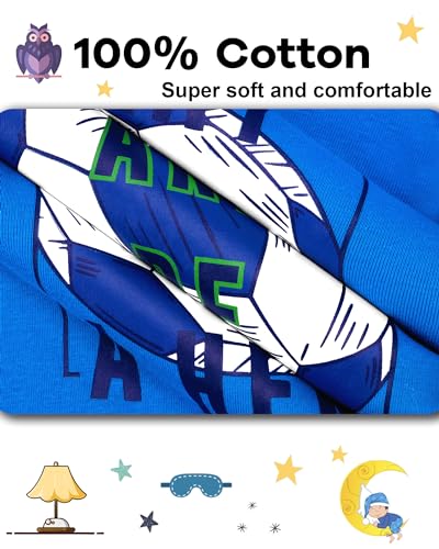 Image of DAUGHTER QUEEN Boys Pajamas 4 Pieces Long Set 100% Cotton Sleepwear Size 18 Months-12 Years