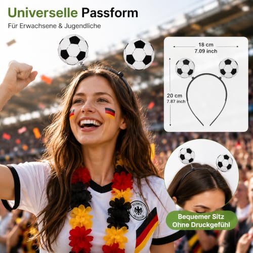 Healvian 3 Stück Fußball Stirnbänder Haarbänder Mädchen Damen Haarreifen Rutschfestes Haarreif Fußball Haarschmuck zur Fußballweltmeisterschaft Sommer Sport Cheerleader