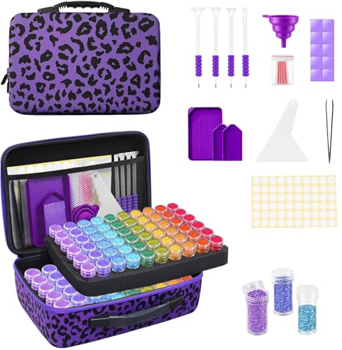 Image of ZORETCO Diamond Painting Storage Box, 120 Slots Bead Storage Containers with Tools Kit for Diamond Art Accessories Craft Jewelry Beads Organizer
