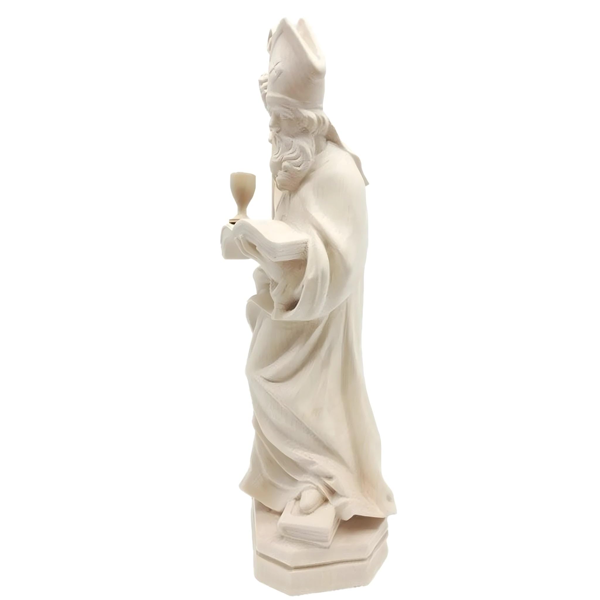 Dolfi | S. Riccardo z książką i kieliszkiem drewnianym 40 cm | Ręcznie barwione drewno w Val Gardena | Figurka szopki