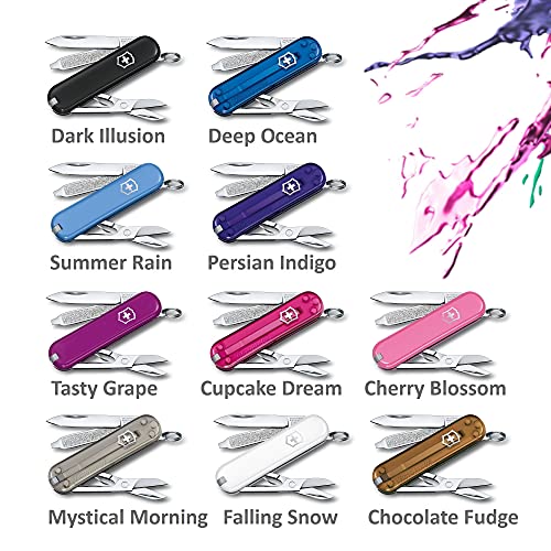 Image of Victorinox Swiss Army Knife - FRESH. STYLISH. COLORFUL SWISS CLASSICS - 7 Function, Multitool with a Pair of Scissors - Summer Rain, 58 mm