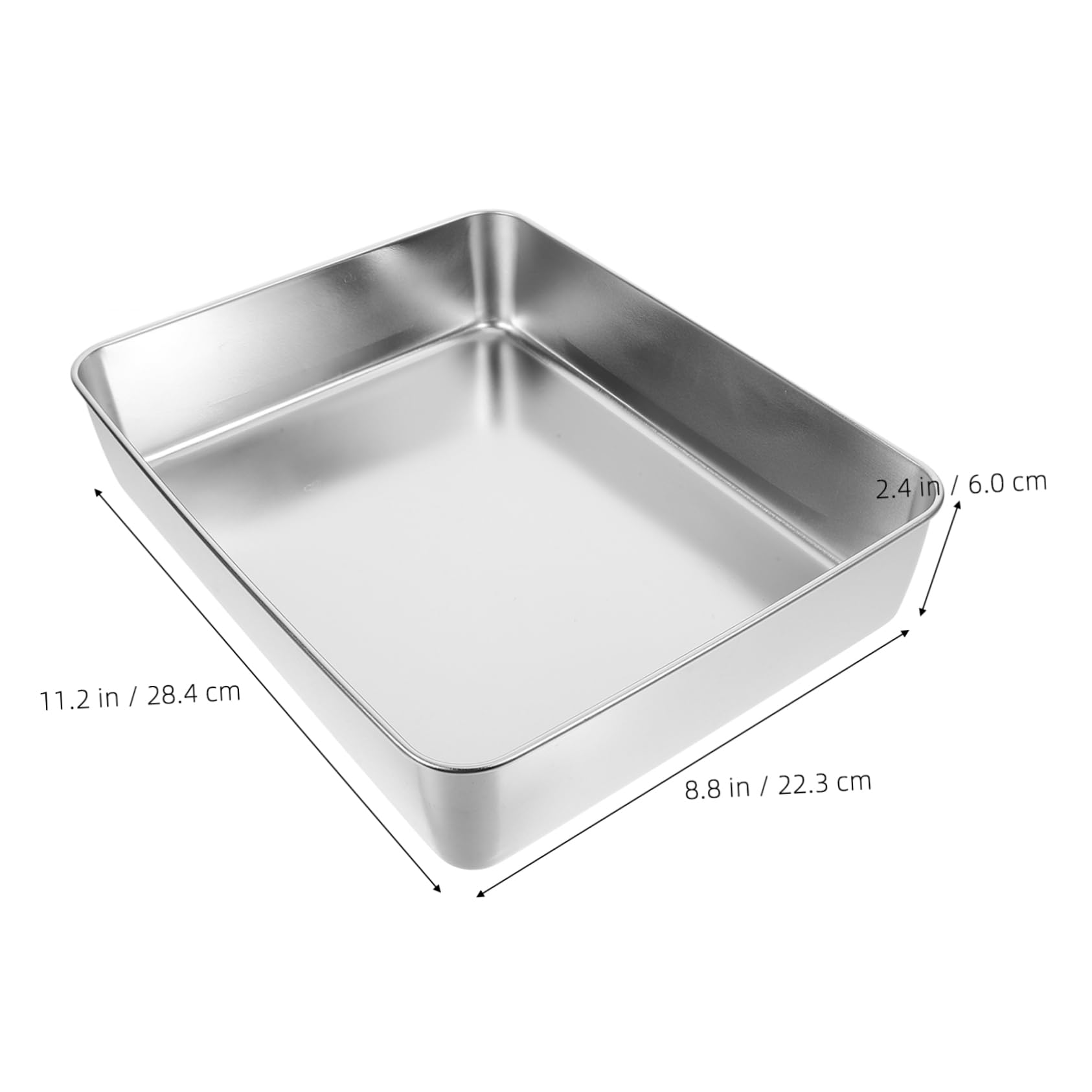 Ciieeo Stainless Steel Baking Pan Rectangle Cake Pan Baking Supplies Easy Clean