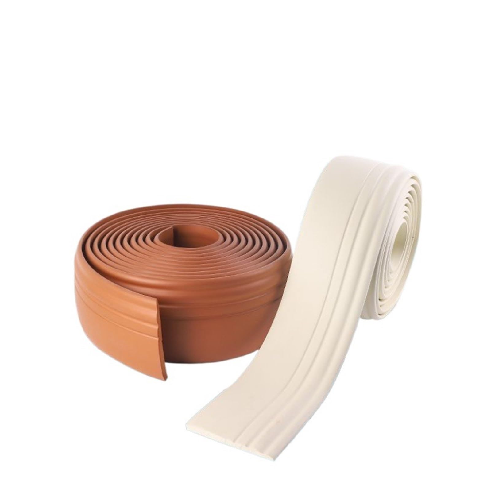 Rodapiés impermeables Moldura de pared autoadhesiva 5M, rodapié NBR, moldura Flexible, línea cintura, tira impermeable for decoración del hogar Baño(Brown)