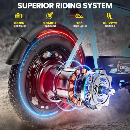 Caroma Peak Electric Scooter with Seat (Blue) - 800W Motor, 20 MPH Top Speed, 25 Mile Range - Image 3