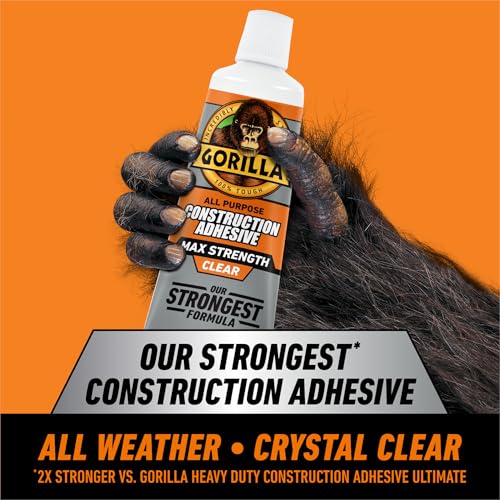 Gorilla Max Strength Construction Adhesive, Clear, 2.5 oz - image 2