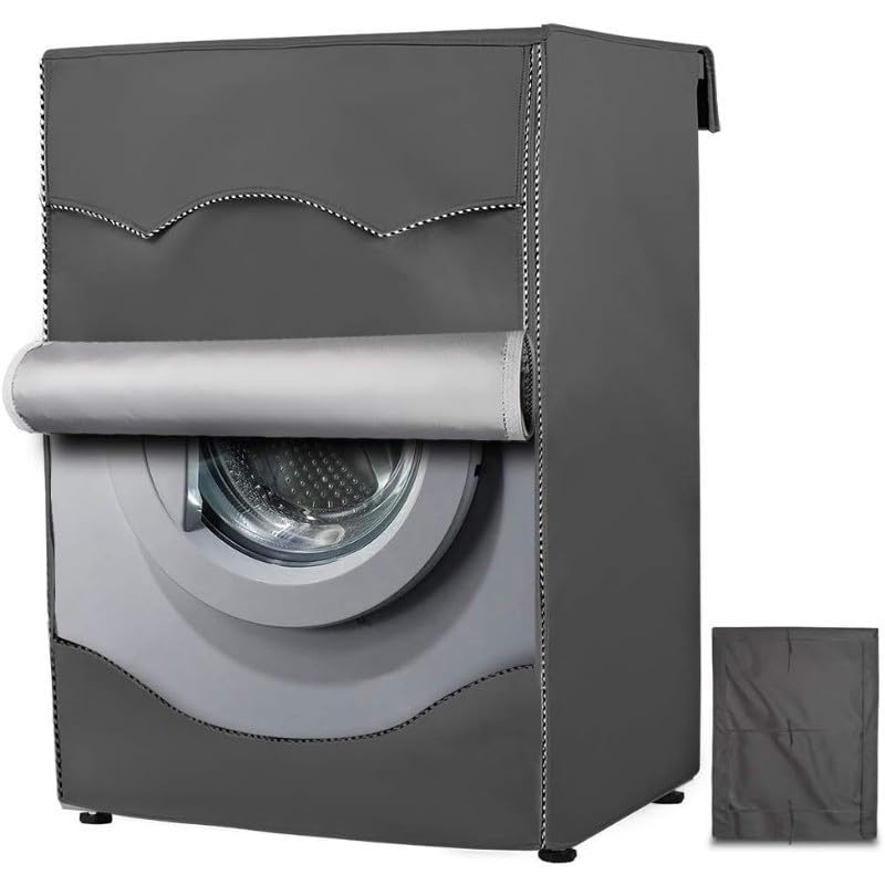 Front Load Washing Machine Cover for Whirlpool WFW Series WFW8620HC, Water Resistant Washer Protector Cover, Washer and Dryer Covers, Indoor Outdoor Use, B Gray