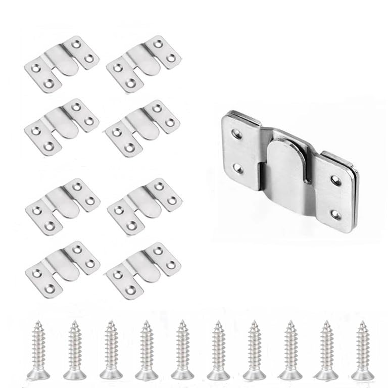 Image of 4Set Stainless Steel Flush Mount Bracket-Picture Hangers-Headboard Wall Mount Hardware-Wall Mount Hardware- Interlocking Z Clips (2.09 x 1.18 x 0.08 inch Silver)
