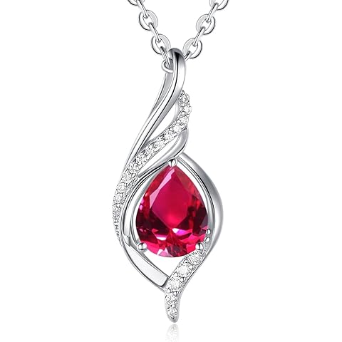 Birthstone Necklaces for Women Infinity Pendant S924 Sterling Silver Teardrop Penda...