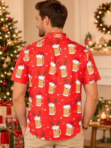 Image of Yoimira Hawaiian Shirts for Men, Print Mens Casual Short Sleeve Button Down Shirts Floral Aloha Beach Shirt