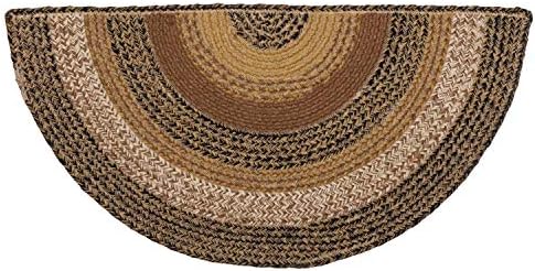 VHC Brands Primitive Flooring Kettle Grove Jute Half Circle Rug, Natural Tan