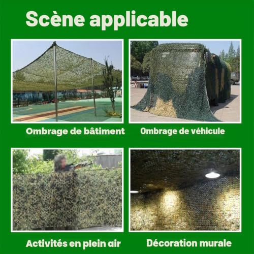 NEWFUN Filet de Camouflage Militaire, 5 x 4 M, pour la Chasse, Le Camping, Les Forêts, Les Jardins et Autres Scènes, Filet de Camouflage Militaire – vue 3