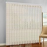 DINGAN Vertical Blinds for Sliding Doors, Made to Order Weaved Grass Light Filerting UV Protection Vertical Window Shades for Patio, Room Divider, Office, Orange