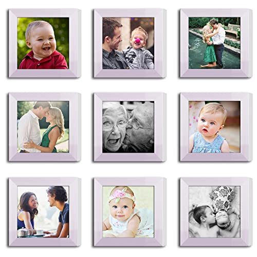 Image of ArtzFolio Wall Photo Frame Collage for Living Room | Picture Frames Home & Wall Decoration D297 White Set of 9 Units | 6x6inch