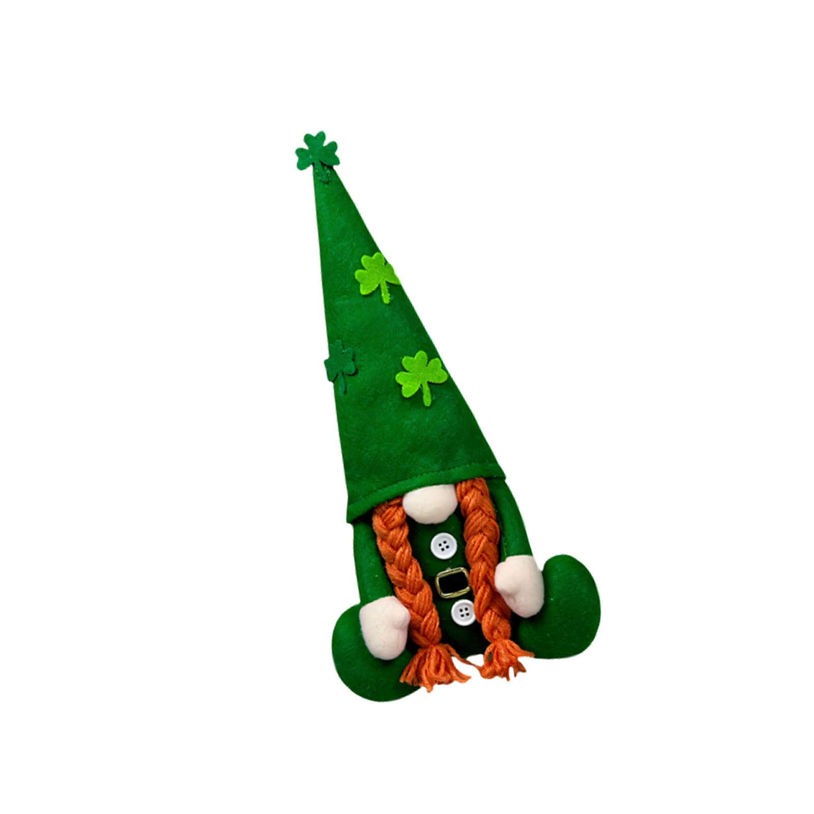 ZEPFJHE Irish Festival Green Leaves Face Less Shamrocks Gnomes Doll Soft Cloth Decoration for Holiday Party Home Patricks ' s Day