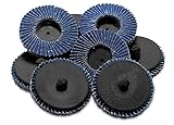 Katzco Flap Discs 40 Grit Quick Change Grinding Wheels 10 Pieces - 2 Inch - for Rotary Tools, Die Grinder, Drill, Blending and Finishing Applications