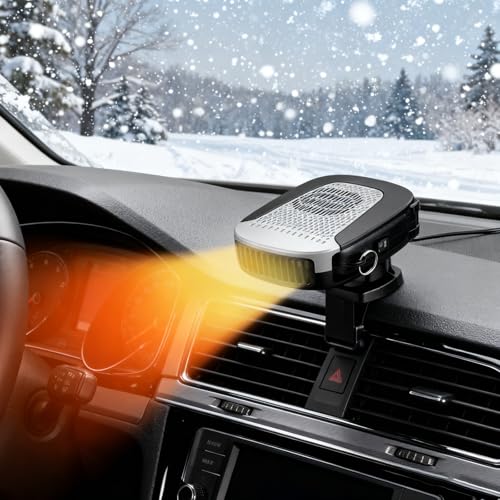 Portable Car Heater, 12v Auto Rapid Heating Portable Car Heaters for Vehicle, Car Defroster Windshield Heater, Plugs into Cigarette Lighter for All Cars