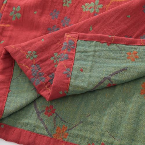 PRINCESS BRIDE Cotton Gauze Jacquard Japanese Yukata Soft Nightdress Bathrobe Nightgown Breathable Pajamas for Women3