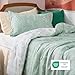 Bedsure Twin/Twin XL Comforter Set - Sage Green Bed Set, 2 Pieces Cute Floral Bedding, 1 Soft Reversible Botanical Flowers Comforter and 1 Pillow Sham
