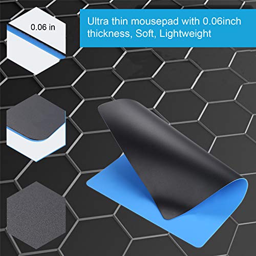 Bitechpro Gaming Mouse Pad,Large 14×11.6×0.06", Abs Plastic Smooth Surface,Ultra Thin,Soft, Non-Slip Backing,Washable, Healthy For Computer And Laptop,Black #TOP3