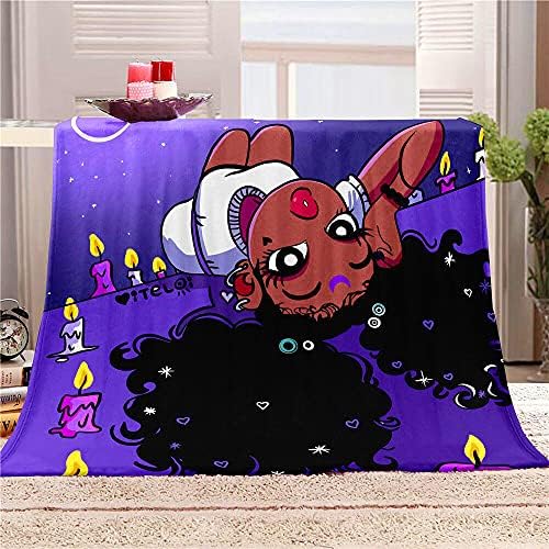African American Black Girl Throw Blanket Soft Cozy Plush Flannel Fleece Blanket for Couch Sofa Bedroom Living Room,Travelling,Camping 60x80Inch