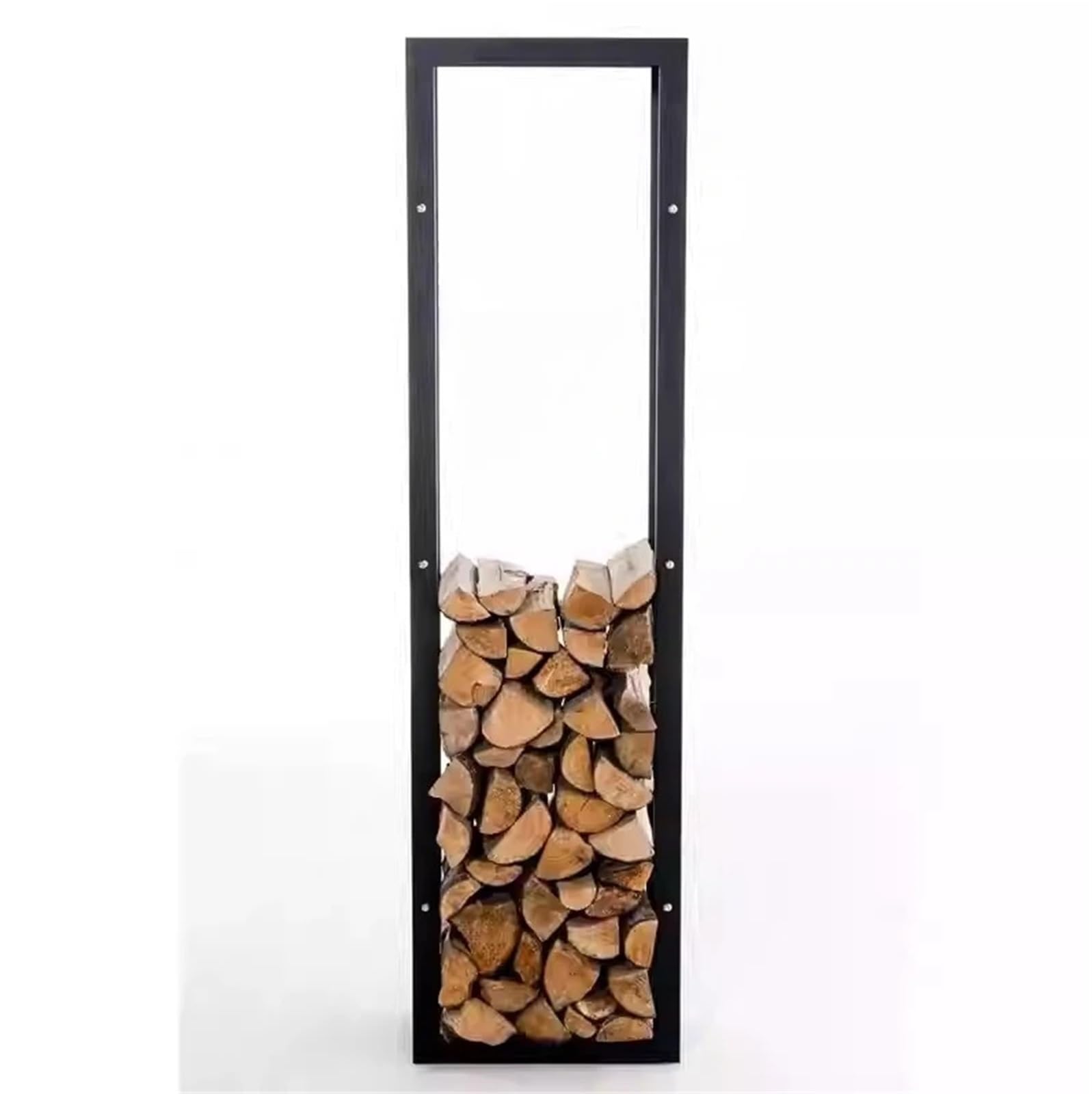 Rack per Legna da Ardere Scaffale for legna da ardere in metallo for interni ed esterni, in acciaio nero
