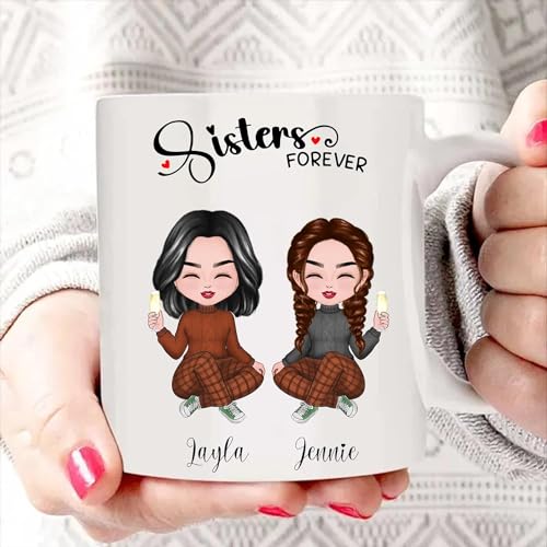 Personalized Sister Forever Custom Mug - Custom Character with Na...