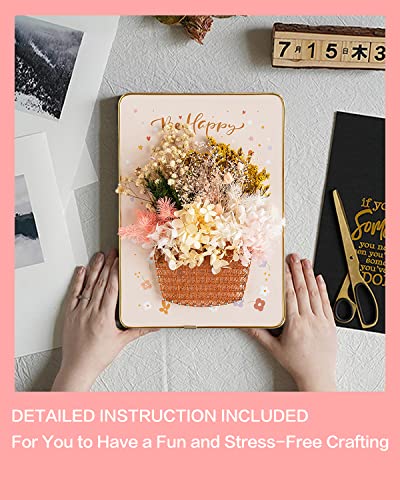 Image of BAZIMA DIY String Art Kit for Beginner,Flowers String Art, DIY Dried Flowers Craft Kit, Unique Gift, Craft Kit for Holidays, Flower Basket