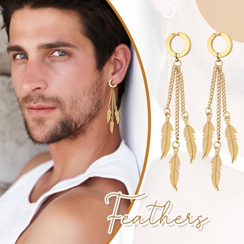 Boucles d'oreilles plume à clipser coffret cadeau mixte - 7