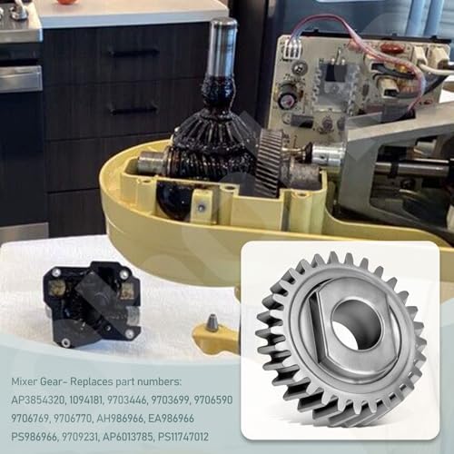 9706529 W11086780 9709231 WP9709231 Worm Gear - by Ohoho - Compatible with Whirlpool/Kitchenaid 5QT & 6QT Stand Mixer Replacement Parts - with Snap Ring & 1.8 Oz Grease & 9703445 Thrust Bearing