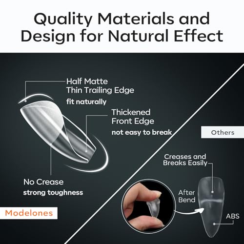 Image of Modelones Extra Short Square Nail Tips Pre-shaped Soft Gel Fake Nails False