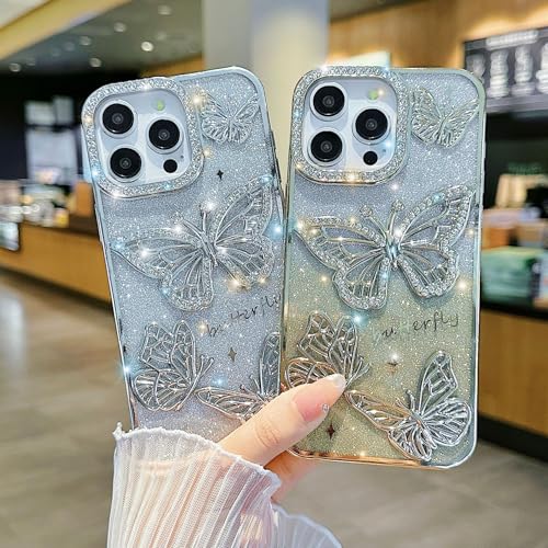 Coque iPhone 15 Pro Max idée cadeau fille strass brillant or - 3