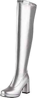 womens plateau-overknee boots with zip and thick heel