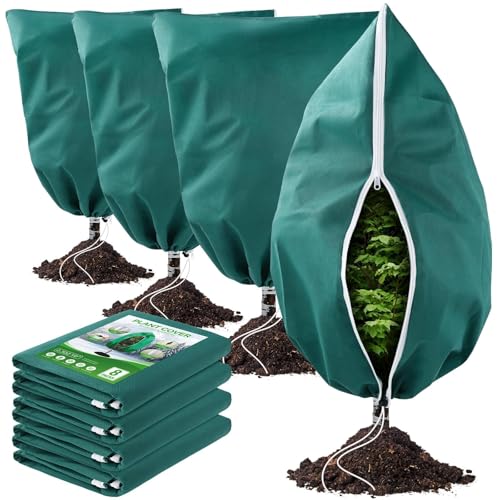 8Pack Winter Plant Covers Freeze Protection, 31.5x47.3" (2.3 OZ/yd²) Frost