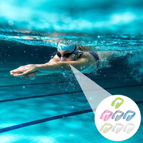 JRSHIRLEYLTD 7 Stück Nasenklammer, schwimmende Nasenklammer, Wiederverwendbare Silikon-Nasenklammern mit 7 Stück Ohrstöpseln, für Erwachsene und Kinder (Multicolor)