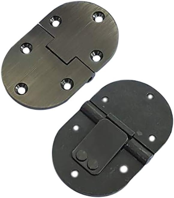 QCAA Solid Brass Butler Tray, Folding Table Hinge, 2-1/2" x 1-1/2" x 3.0 mm, Matte Black, 2 Pack, Made in Taiwan