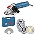 Bosch Professional Smerigliatrice Angolare GWX 750-125 (disco Ø 125 mm, incl. set di dischi da taglio e da sbavo a 5 pezzi, coperchio di protezione 125 mm, in valigetta) - Amazon Exclusive Set