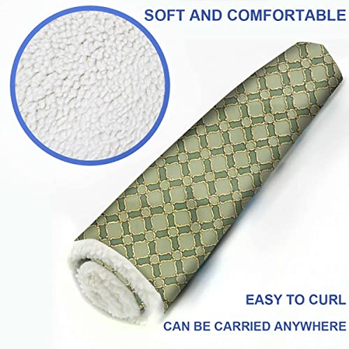 Cadet Blue Soft Warm Pet Blanket Cat Blanket Retro Pattern Dotted Pale Green Teal Washable Kennel Mat For Large Medium Small Dogs And Cats Geometric 25" X 35" #TOP4