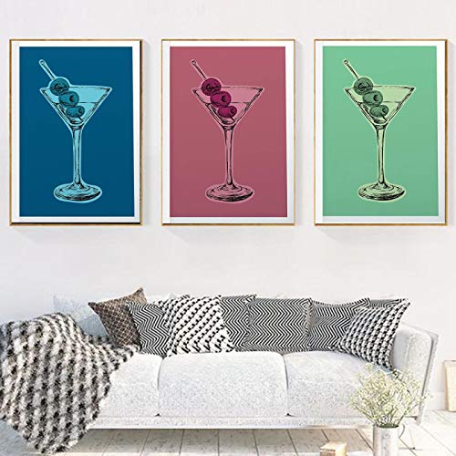 Affiche de cocktail rétro pour habiller un grand mur blanc sans cadre